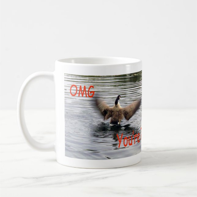 Happy 72nd Birthday Goose flapping Coffee Mug (Left)