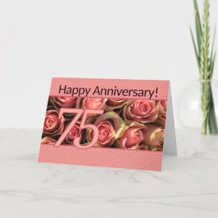 Happy 75th Anniversary roses Card