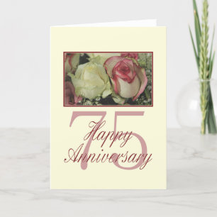 Happy 75th Anniversary roses Card