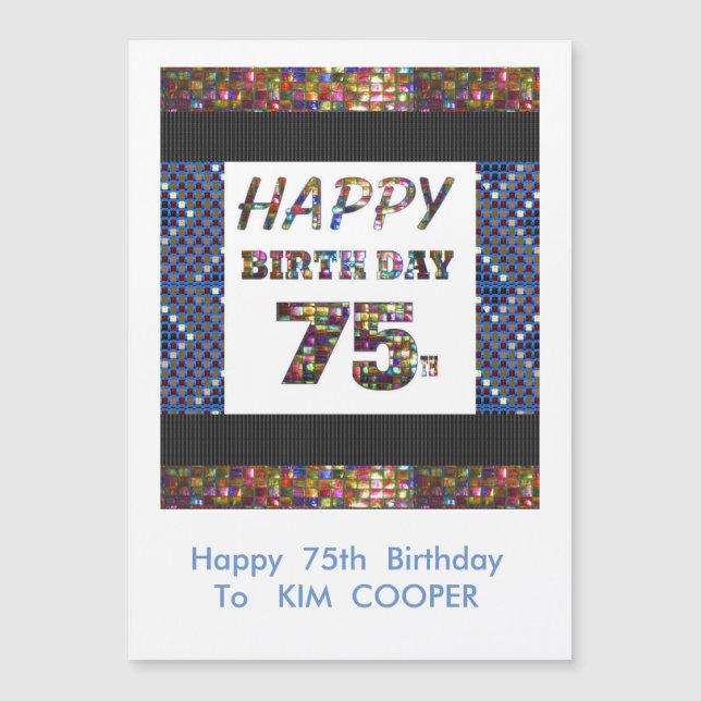 Happy 75th Birthday Change or delete Text msg 75 (Front)