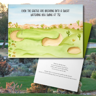 Happy 75th Birthday Desert Golf Course Watercolor Card