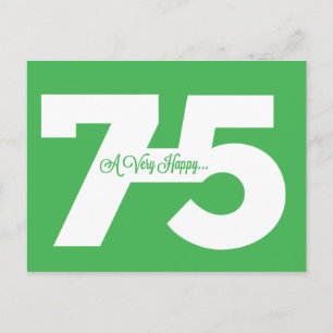 Happy 75th Birthday Milestone Postcards - in green
