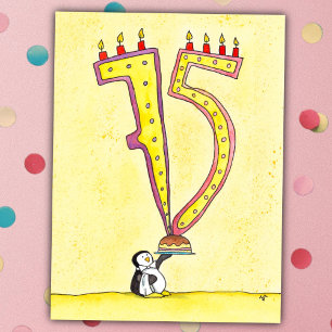 Happy 75th Birthday postcard by Nicole Janes