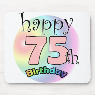Happy 75th birthday (roze) mouse pad
