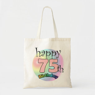Happy 75th Birthday (roze) Tote Bag