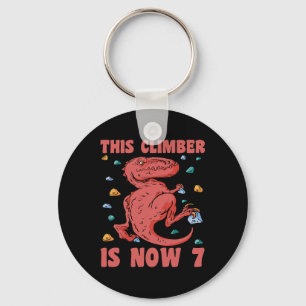Happy 7 Birthday 7 Year Old Climber Climbing 7th B Key Ring