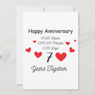 Happy 7th Anniversary – 7 Years Together  Invitation
