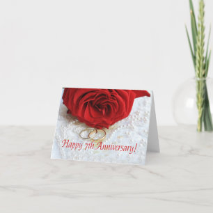 Happy 7th Anniversary roses Card