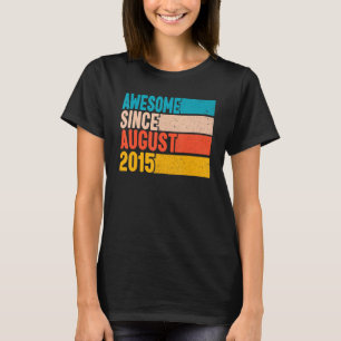 Happy 7th Birthday 7 Year Old Awesome Since August T-Shirt