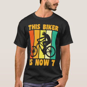Happy 7th Birthday 7 Year Old Cycling Biking 7th B T-Shirt