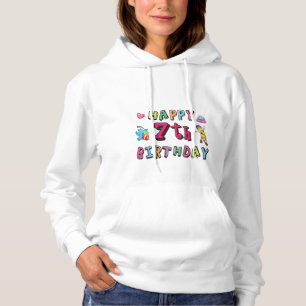 Happy 7th Birthday. 7 year old. Hoodie