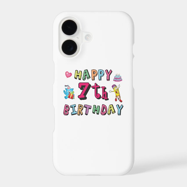 Happy 7th Birthday. 7 year old. Samsung Galaxy Case (Back)