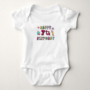 Happy 7th Birthday 7 year old wishes Baby Bodysuit