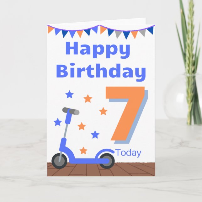 Happy 7th Birthday Card (Front)
