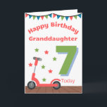 Happy 7th Birthday Granddaughter Card<br><div class="desc">A cute birthday card for your Granddaughter - especially if she likes scooters!</div>
