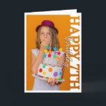 Happy 7th Birthday Photo college Card<br><div class="desc">Happy 7th Birthday Photo Frame Card Celebrate a special milestone with this Happy 7th Birthday photo frame card, featuring a fun cutout design where your own photo becomes part of the artwork. The bold “Happy 7th Birthday” wording overlays the image, creating a playful and personalised greeting perfect for children’s birthday...</div>