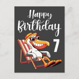 happy 7th birthday postcard
