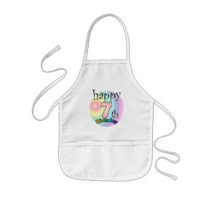 Happy 7th Birthday (roze) Kids Apron