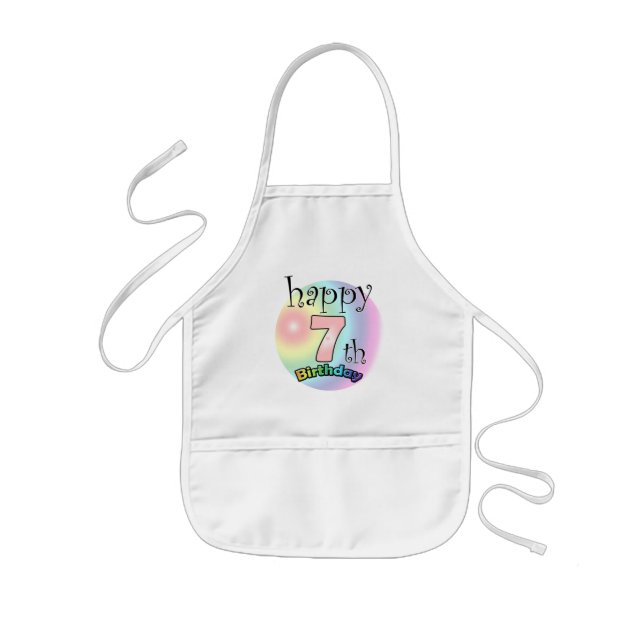 Happy 7th Birthday (roze) Kids Apron (Front)