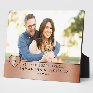 Happy 7th Copper Wedding Anniversary Photo Plaque