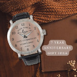 Happy 7th Wedding Anniversary Copper Anniversary Watch<br><div class="desc">7th wedding anniversary watch with traditional copper look wishing the couple happy 7 years of togetherness. Copper is the traditional gift given for seventh wedding anniversary.</div>