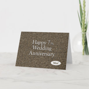Happy 7th. Wedding Anniversary Wool Card