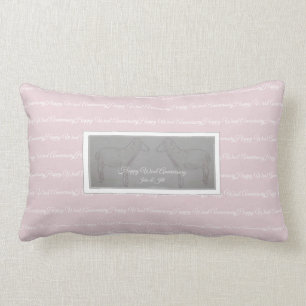 Happy 7th Wool Anniversary sheep cushion (grey)