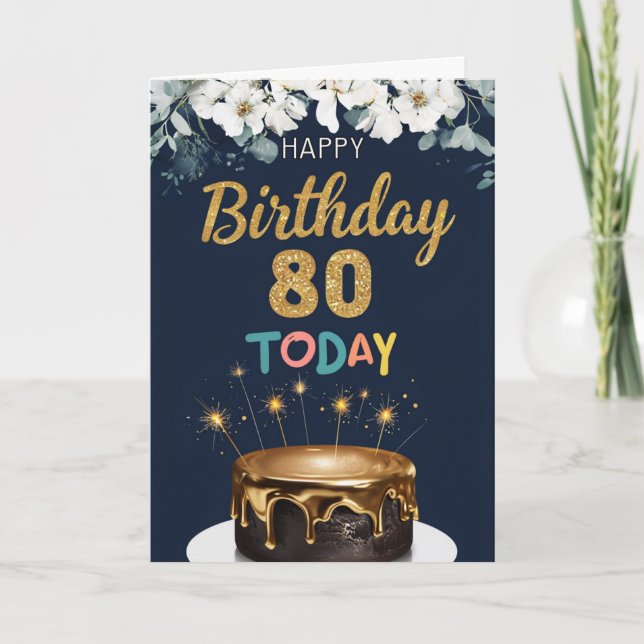 Happy 80th Birthday Card (Front)