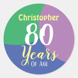 Happy 80th Birthday Classic Round Sticker