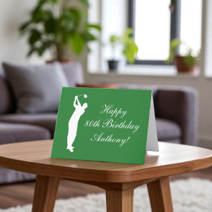 Happy 80th Birthday Golfer Sports Par  Thank You Card