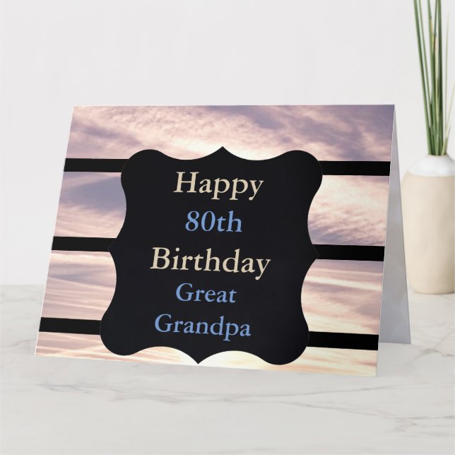 Happy 80th Birthday Great Grandpa Card (Front)