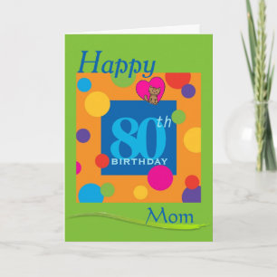 Happy 80th Birthday Mum Card