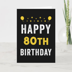 Happy 80th Birthday Octogenarian Celebration Party Card
