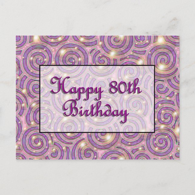Happy 80th Birthday Postcard (Front)
