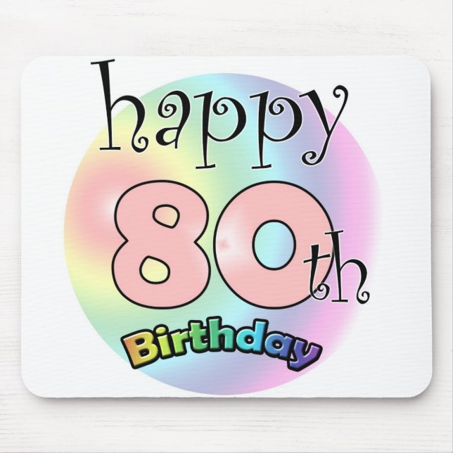 Happy 80th birthday (roze) mouse pad (Front)
