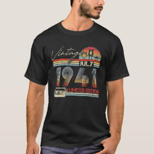 Happy 80Th Birthday Vintage July 1941 80 Years Old T-Shirt