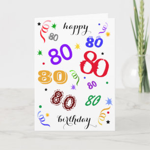 Happy 80th Birthday – Wowza! Folded Greeting Card