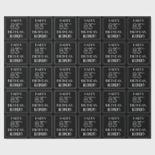 HAPPY 83RD BIRTHDAY; Art Deco Style w/ Custom Name Wrapping Paper