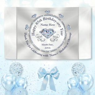 Happy 85th Birthday Banner, Any Year or Occasion Banner