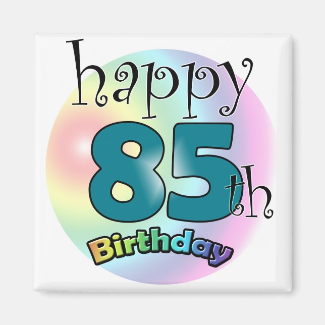 Happy 85th Birthday (blauw) Magnet (Front)