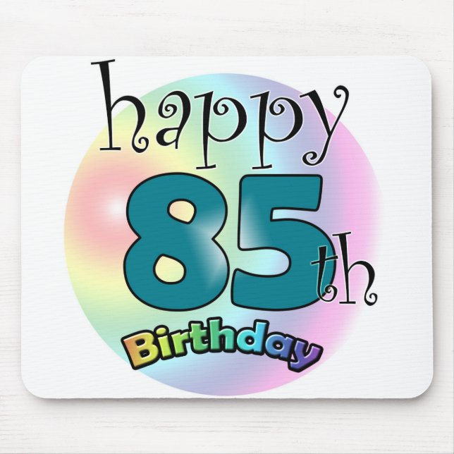 Happy 85th birthday (blauw) mouse pad (Front)