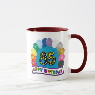 Happy 85th Birthday with Balloons Mug