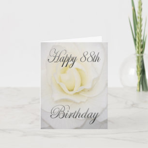 Happy 88th Birthday White Flower Card