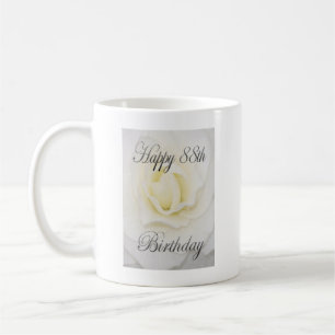 Happy 88th Birthday White Flower Coffee Mug
