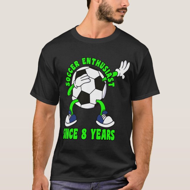 Happy 8 Birthday 8 Year Old Dabbing Soccer 8th Bir T-Shirt (Front)