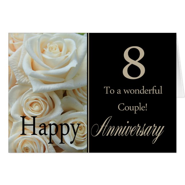 Happy 8th Anniversary roses (Front Horizontal)