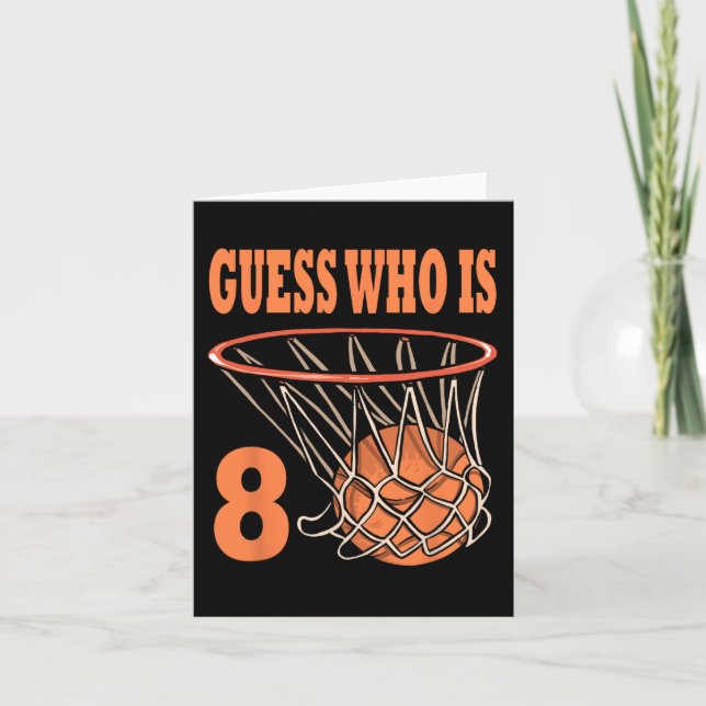 Happy 8th Birthday 8 Year Old Basketball 8th Birth Card (Front)