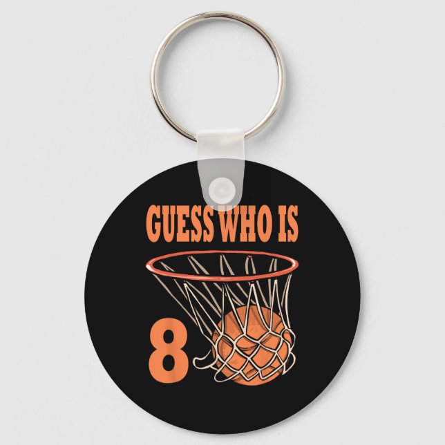 Happy 8th Birthday 8 Year Old Basketball 8th Birth Key Ring (Front)