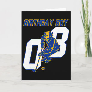 Happy 8th Birthday Boy Hockey Bison Ice Hockey The Card