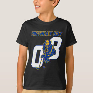 Happy 8th Birthday Boy Hockey Bison Ice Hockey The T-Shirt